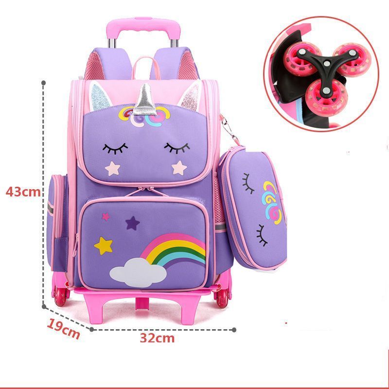 Backpacks School Wheeled bag set for girls Trolley Bag with Wheels school Rolling s Kids Bacpack 221129