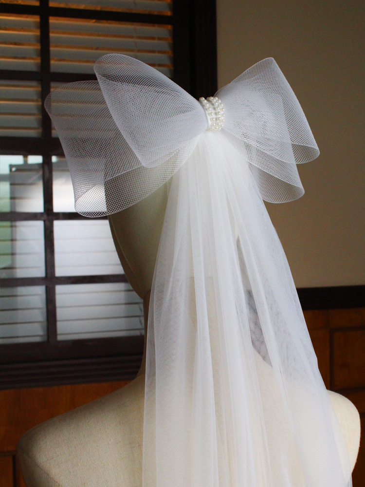 Lovely Wedding Veil with Big Bow Bridal Veils Wedding Accessories