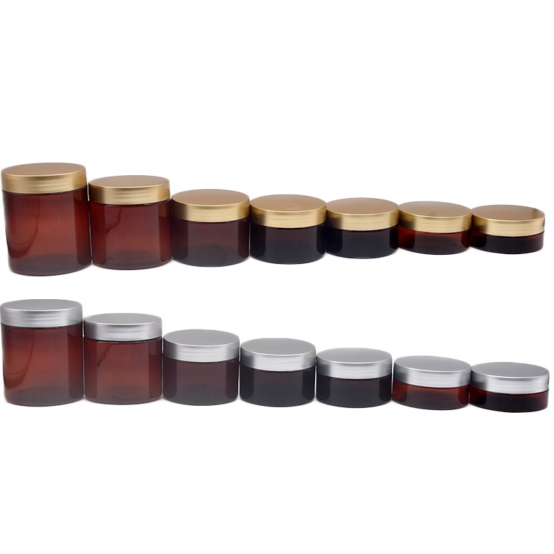 Brown Skincare Cream Refillable Bottle Cosmetic Packaging Pots Plastic Gold Silver Screw Lid Dia.68mm PET Empty Jars 50ml 80ml 100ml 120ml 150ml 200ml 250ml
Brown Skincare Cream Refillable Bottle Cosmetic Packaging Pots Plastic Gold Silver Screw Lid Dia.68mm PET Empty Jars 50ml 80ml 100ml 120ml 150ml 200ml 250ml