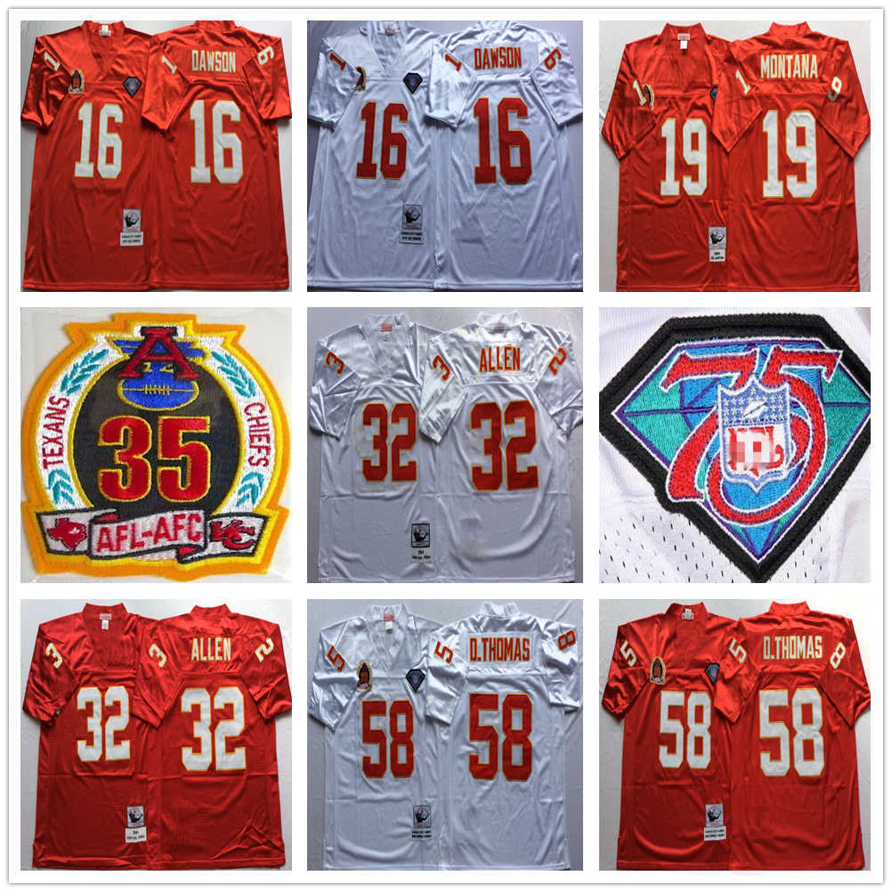 NCAA 75th Vintage Football 58 Derrick Thomas Jerseys Mitchell & Ness 16 Len Dawson 19 Joe Montana 32 Marcus Allen Jersey College Red White, Same as picture
NCAA 75th Vintage Football 58 Derrick Thomas Jerseys Mitchell & Ness 16 Len Dawson 19 Joe Montana 32 Marcus Allen Jersey College Red White, Same as picture