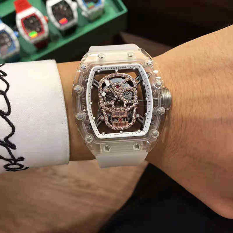 RM052-01 SUPERCLONE Active tourbillon Men's Watch Personality Fashion Cool Transparent rm52 Skull Sports Waterproof Hollow Out Dial Square Skull Mechanical 6 Q4IW, White shell black silver
RM052-01 SUPERCLONE Active tourbillon Men's Watch Personality Fashion Cool Transparent rm52 Skull Sports Waterproof Hollow Out Dial Square Skull Mechanical 6 Q4IW, White shell black silver