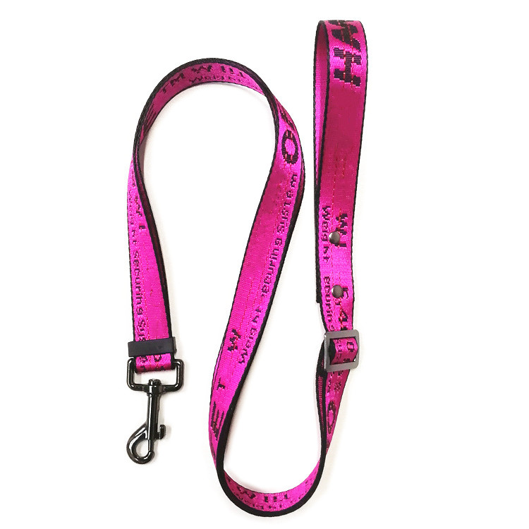 Designer Leashes Strong Durable Nylon Dog Training Leash Jacquard Letter Pattern Traction Rope 4 Feet/5 Foot Long 3/4 Inch 1 In Wide for Small and Med