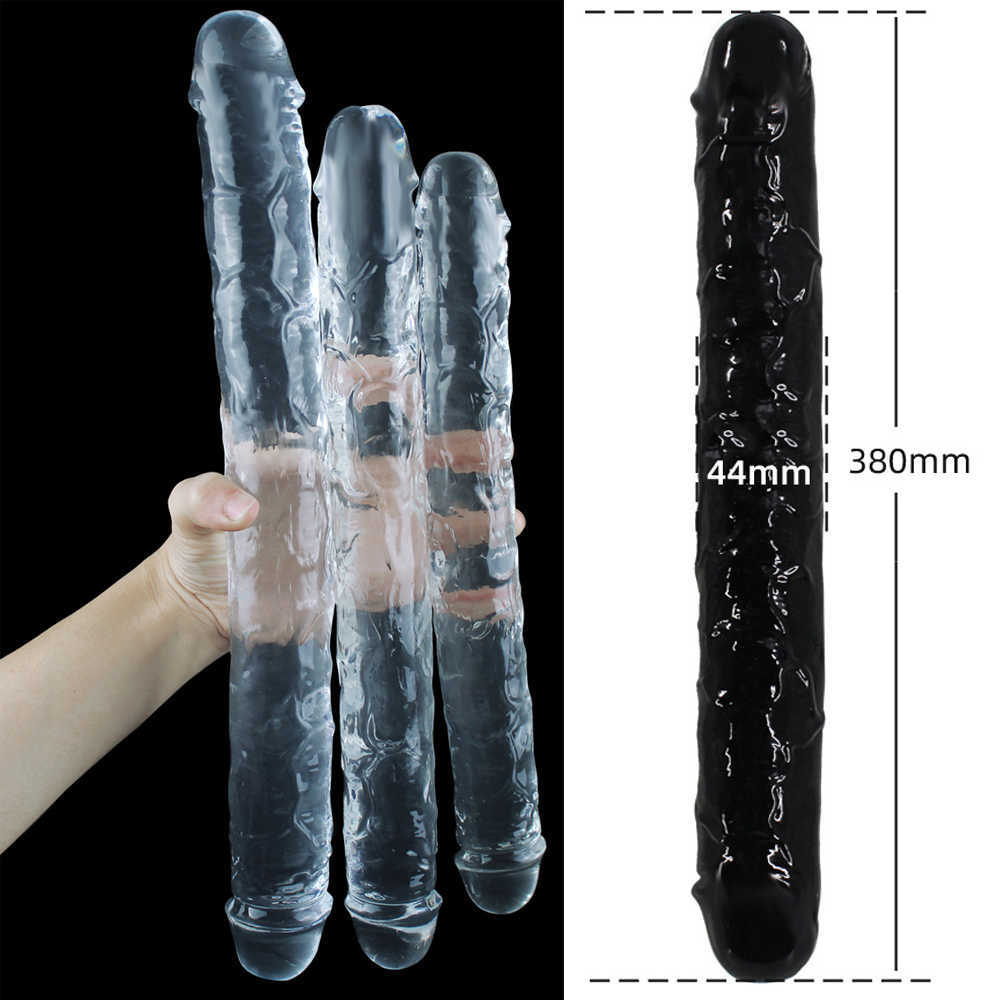 Vibratrice de masseur Silicone Big Dildo Double Long Pinis Butt Lesbien Toys pour femmes Énorme bite vaginale anal plug faux Dildos réalistes I22