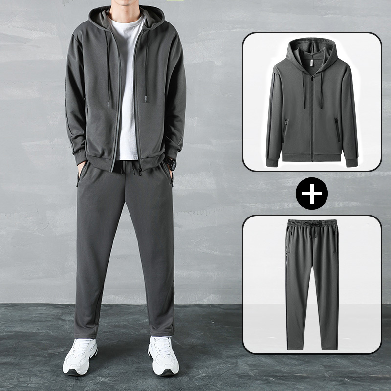 Men's Tracksuits Men Tracksuit Casual Sets Outfit Men's Sportswear Jogger Sports Suit JacketPants Two Piece Sweatsuit Solid Color Clothing 2