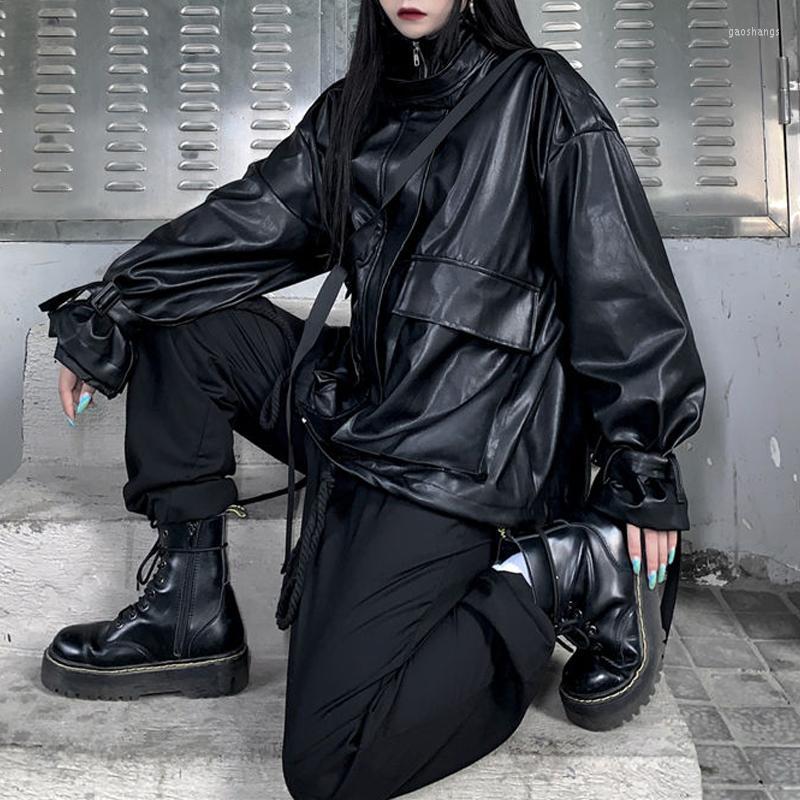 Women' Leather Women' & Faux Black Jacket Women Harajuku Design Moto Biker Zipper Jackets Female 2022 Korean Spring High Street, Leather jacket women 
Women' Leather Women' & Faux Black Jacket Women Harajuku Design Moto Biker Zipper Jackets Female 2022 Korean Spring High Street, Leather jacket women