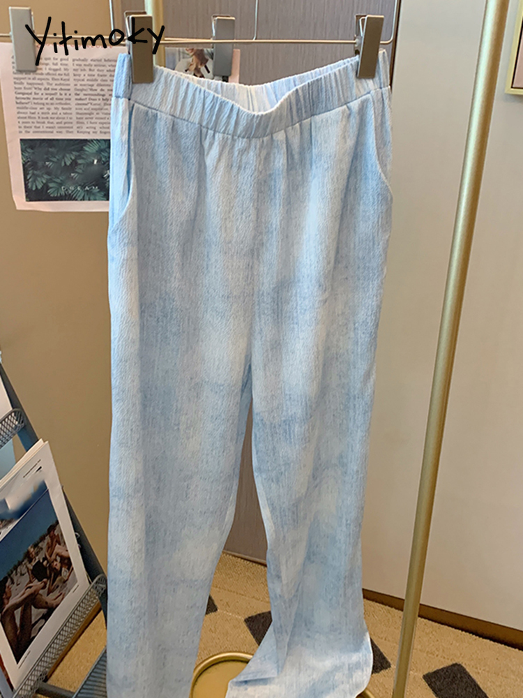 Women s Pants s Yitimoky Thin for Women Straight Elastic Waist Summer Trousers Joggers Sweatpants Streetwear Full Length Blue Fashion 220930, Sky blue 
Women s Pants s Yitimoky Thin for Women Straight Elastic Waist Summer Trousers Joggers Sweatpants Streetwear Full Length Blue Fashion 220930, Sky blue