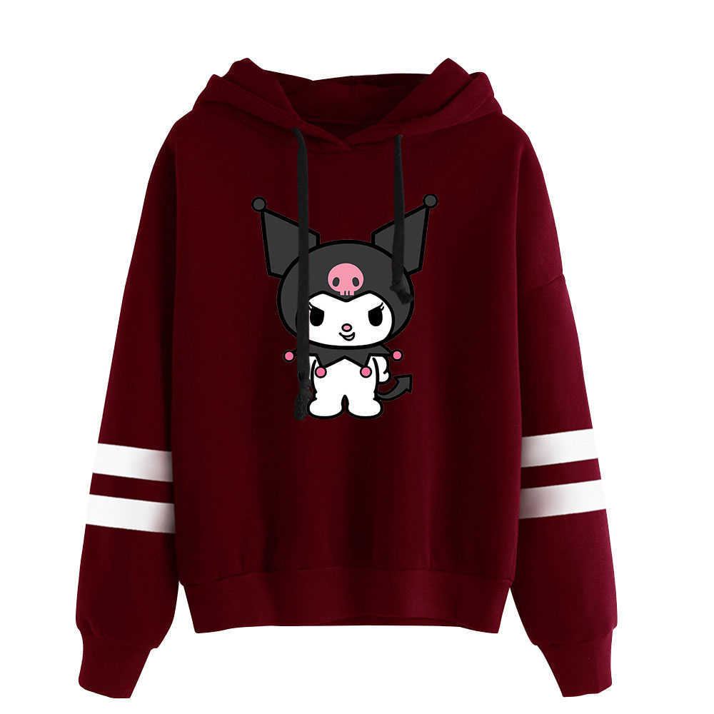 Kuromi Anime Onegai My Melody Merch Hoodies Pocketless Parallel Bars Sleeve Sweatshirt Woman Man Clothes