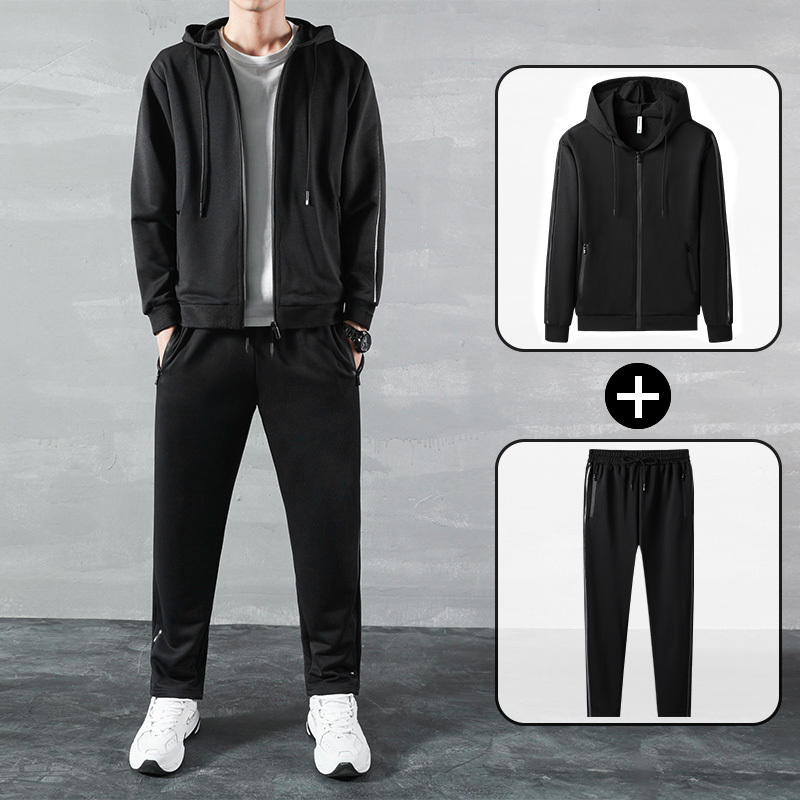 Men's Tracksuits Men Tracksuit Casual Sets Outfit Men's Sportswear Jogger Sports Suit JacketPants Two Piece Sweatsuit Solid Color Clothing 2