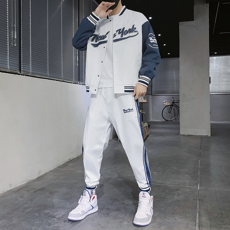 Men's Tracksuits sports leisure suit baseball dress men's spring and autumn twopiece Korean printed wear 220930, White
Men's Tracksuits sports leisure suit baseball dress men's spring and autumn twopiece Korean printed wear 220930, White