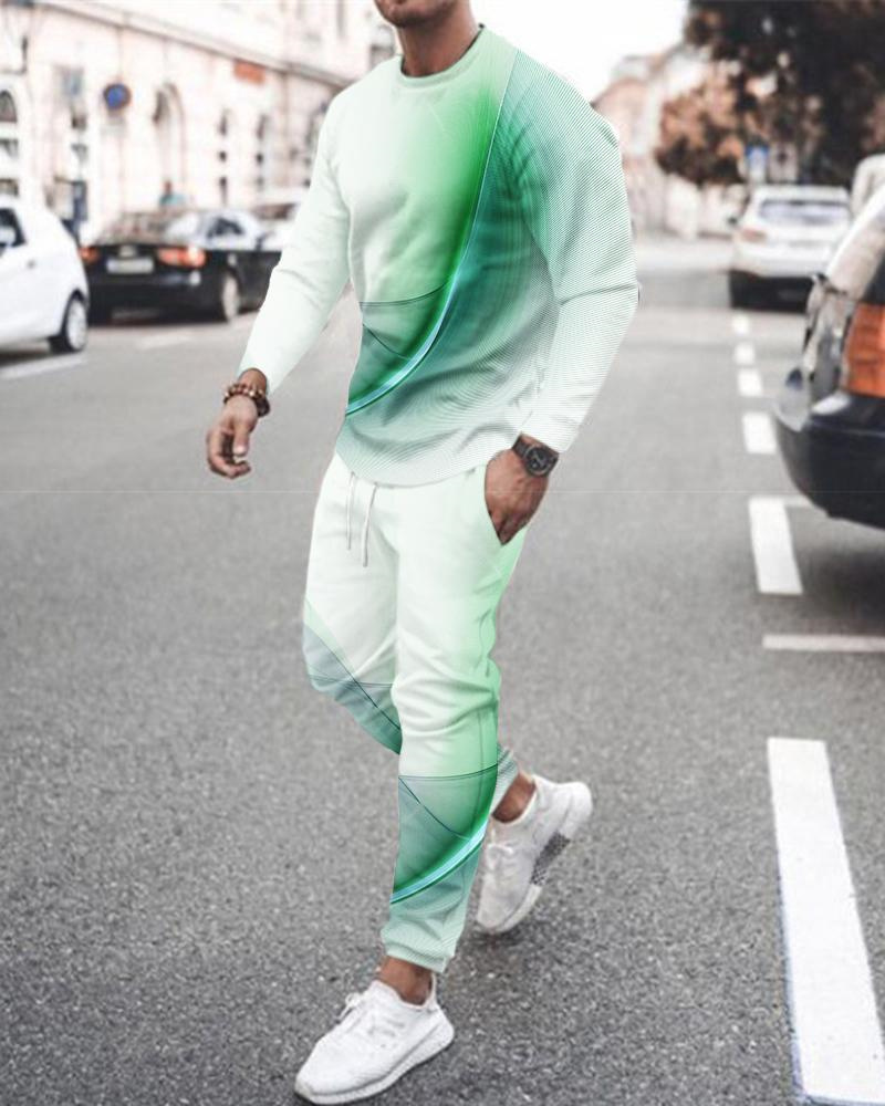 Men's Tracksuits Men's Tracksuit Sets Casual 2 Piece Set Outfits Fashion Long Sleeves TShirt Pants Suit Summer Sportswear Men Clothing 22093