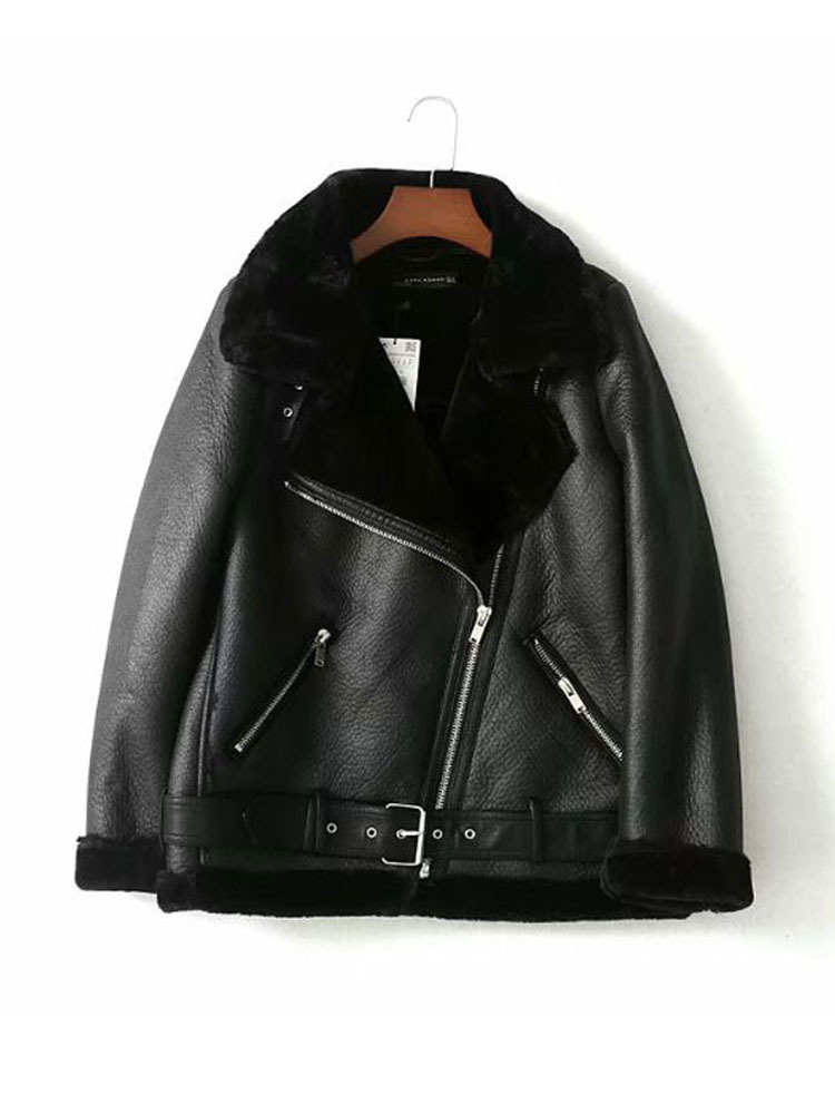 Womens Jackets Warm Womens Winter Motorcycle Velvet Jacket Female Short Lapels Fur Thick Korean Version Plus Velvet Jacket Bomber Jacket 220930