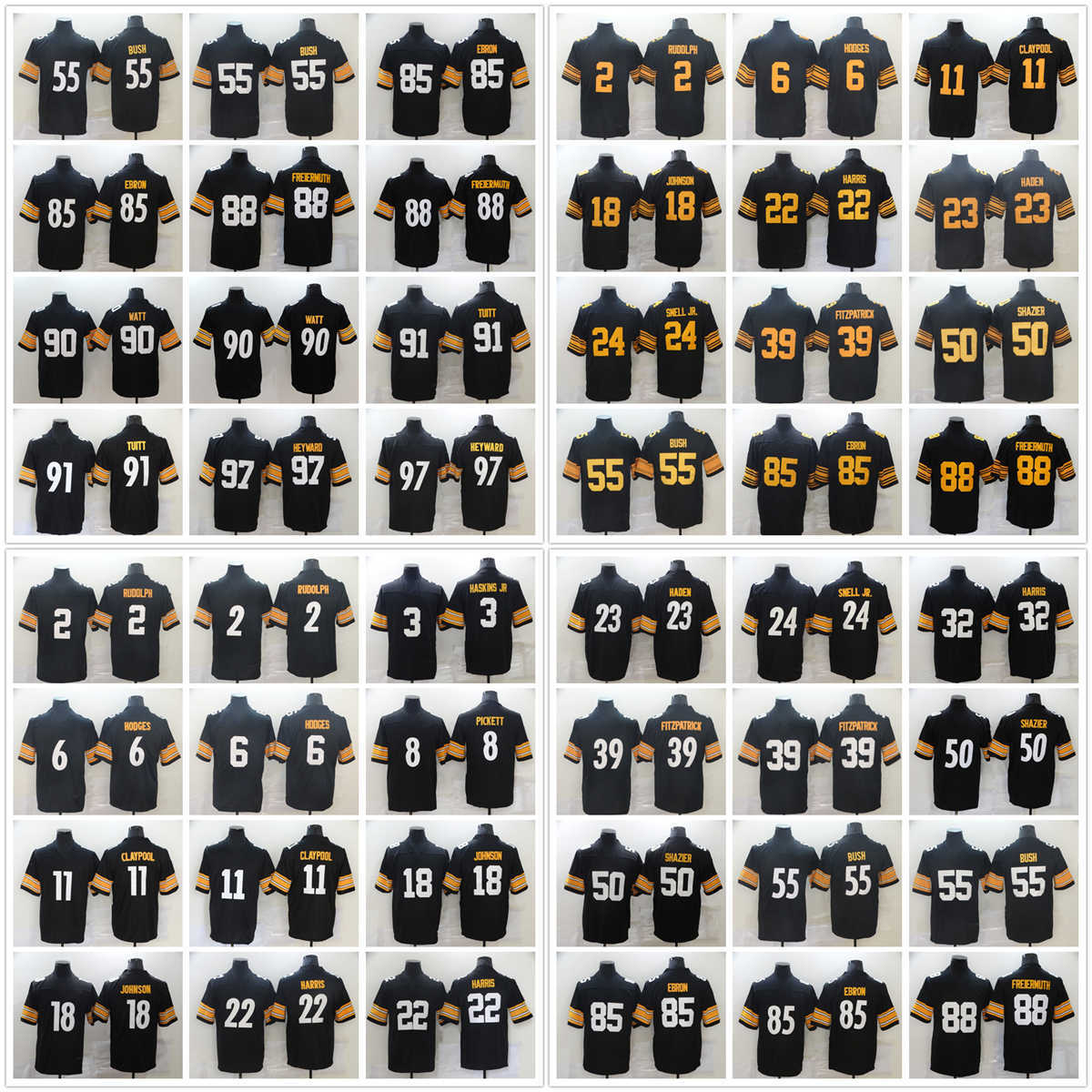 Football Pittsburgh''Steelers''New Jerseys 32 Harris 39 Fitzpatrick 50 Shazier 85 Eric Ebron 90 Watt 88 Freiermuth, Choose number on picture
Football Pittsburgh''Steelers''New Jerseys 32 Harris 39 Fitzpatrick 50 Shazier 85 Eric Ebron 90 Watt 88 Freiermuth, Choose number on picture