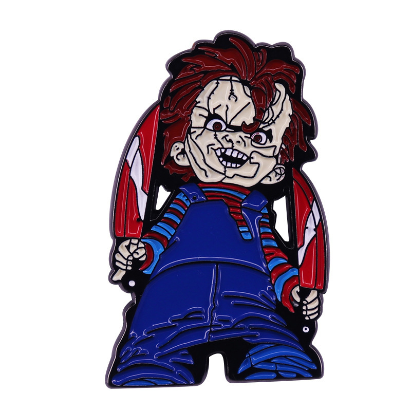 Horror Movie Child's Play Chucky Cartoon Enamel Copper Clothes Hat Bag Lapel Badge Brooch Pin Accessories Gift, As picture
Horror Movie Child's Play Chucky Cartoon Enamel Copper Clothes Hat Bag Lapel Badge Brooch Pin Accessories Gift, As picture