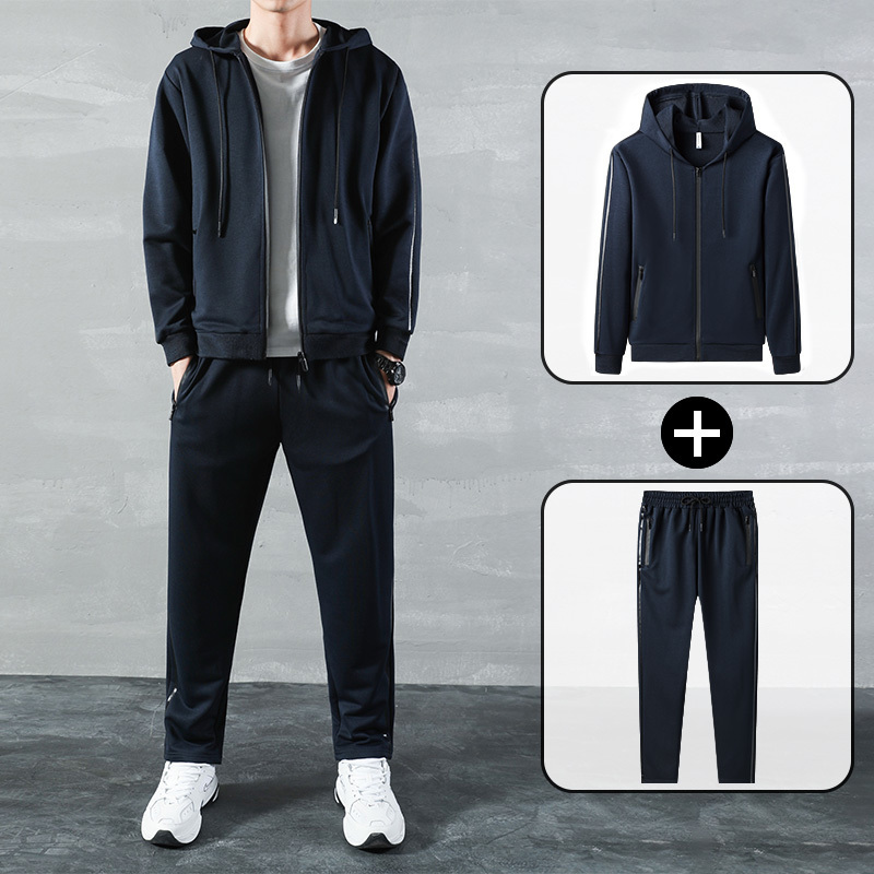 Men's Tracksuits Men Tracksuit Casual Sets Outfit Men's Sportswear Jogger Sports Suit JacketPants Two Piece Sweatsuit Solid Color Clothing 2