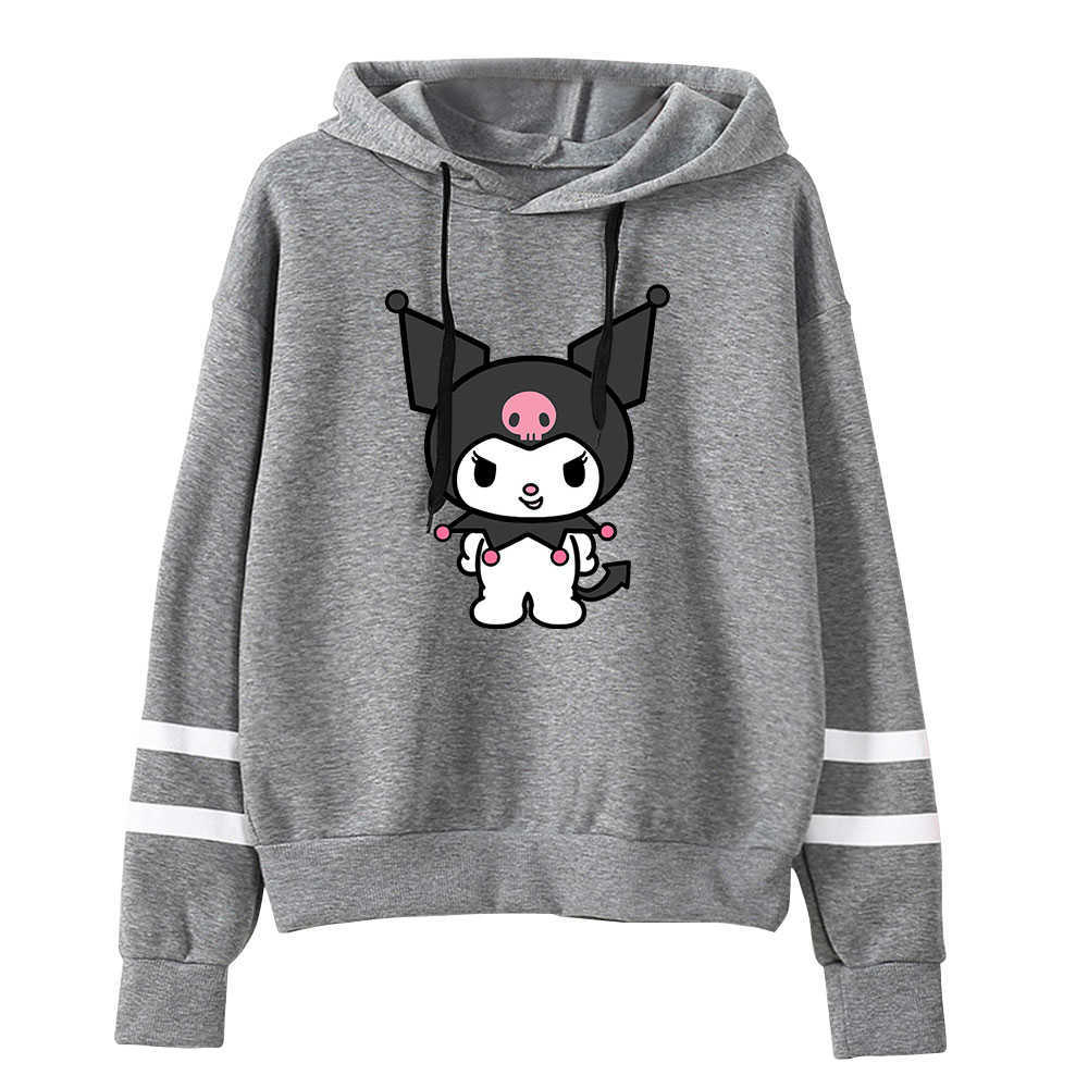 Kuromi Anime Onegai My Melody Merch Hoodies Pocketless Parallel Bars Sleeve Sweatshirt Woman Man Clothes