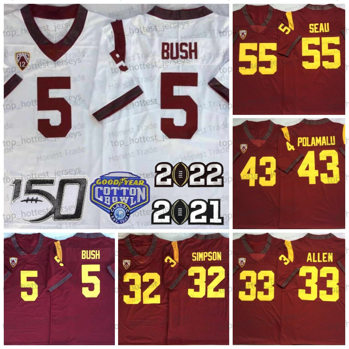 American College Football Wear NCAA USC Trojans Football Jersey 55 Junior Seau 43 Troy Polamalu 33 Marcus Allen 32 OJ Simpson Red White Mens College Jerseys Stitched, Men jersey
American College Football Wear NCAA USC Trojans Football Jersey 55 Junior Seau 43 Troy Polamalu 33 Marcus Allen 32 OJ Simpson Red White Mens College Jerseys Stitched, Men jersey
