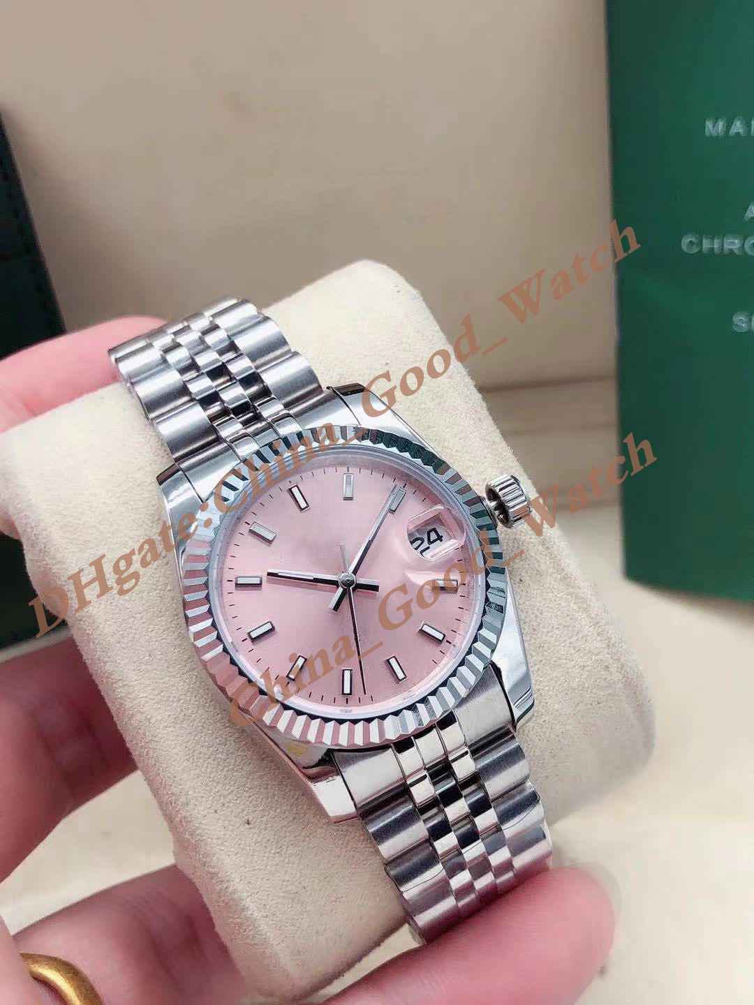 31mm pink Dial Lady Dress Date Watch of Women Stainless Steel Jubilee strap Automatic Movement Sapphire glass Christmas party Gift Wristwatches Watches