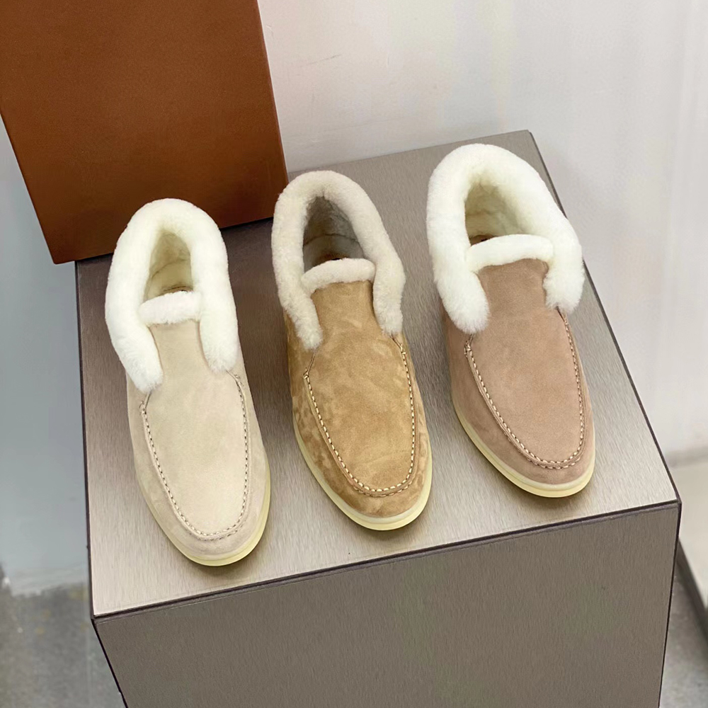 LORO PIANA Slip-On Dress Shoe Boots Warm couple flat wool short boot women's Luxury Designers Walk suede loafers shoes Mens High Top Shoes, Grey
LORO PIANA Slip-On Dress Shoe Boots Warm couple flat wool short boot women's Luxury Designers Walk suede loafers shoes Mens High Top Shoes, Grey