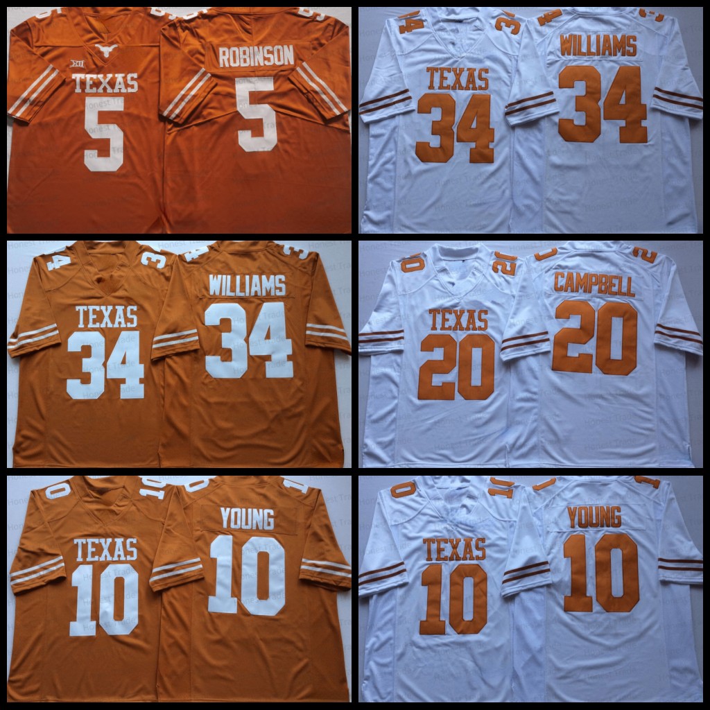 NCAA Texas Longhorns Football Jersey 5 Bijan Robinson 34 Ricky Williams 20 Earl Campbell 10 Vince Young Orange White College Mens Throwback Jerseys, Men jersey
NCAA Texas Longhorns Football Jersey 5 Bijan Robinson 34 Ricky Williams 20 Earl Campbell 10 Vince Young Orange White College Mens Throwback Jerseys, Men jersey