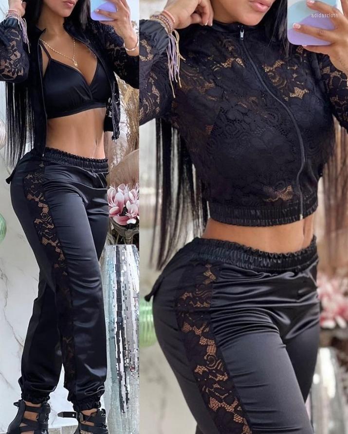 Women' Two Piece Pants V-Neck Crop SleevelessTop Shirred Crochet Lace Set With Coat Casual 3 Sets Womens Outifits Fashion Suit 2022
Women' Two Piece Pants V-Neck Crop SleevelessTop Shirred Crochet Lace Set With Coat Casual 3 Sets Womens Outifits Fashion Suit 2022