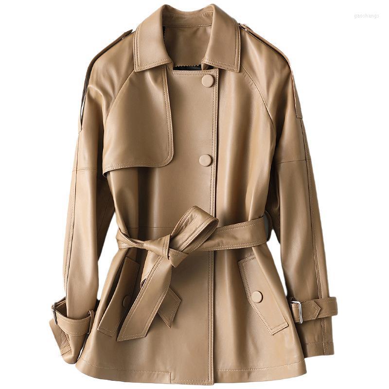 Women's Leather Women's & Faux Cute Slim Fit Medium Length Khaki Overcoat With Belt Classic 2022 Real Office Coat Spring Sheepskin
Women's Leather Women's & Faux Cute Slim Fit Medium Length Khaki Overcoat With Belt Classic 2022 Real Office Coat Spring Sheepskin