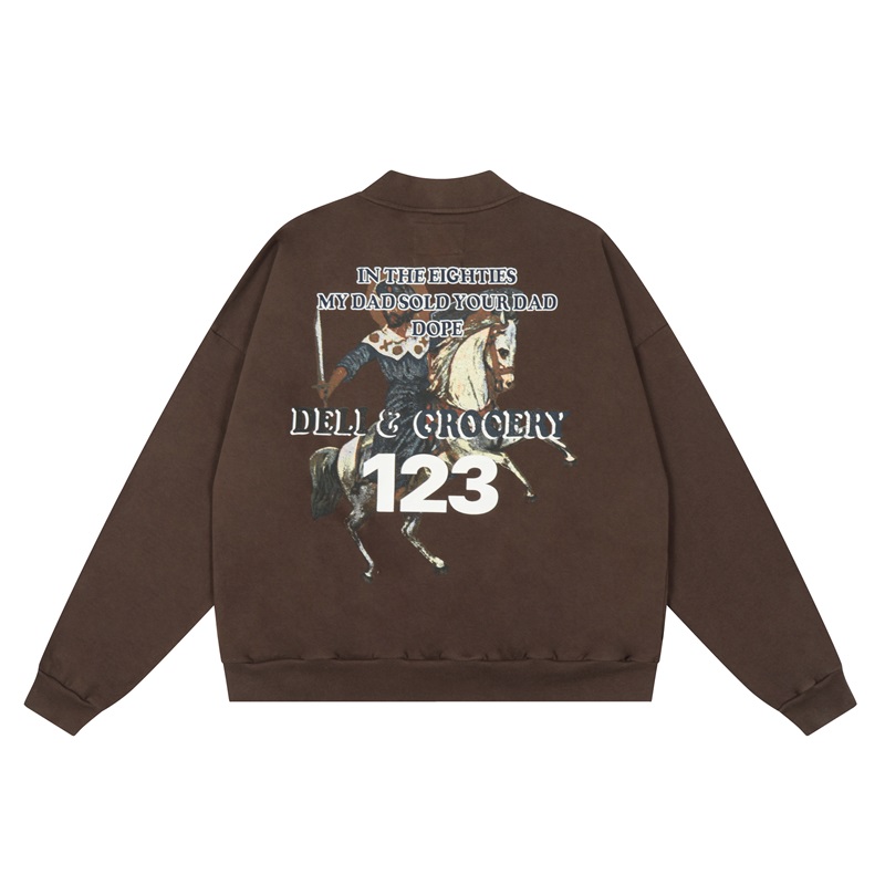RRR123 Henry Collar Pullovers 123 Horse Print Man Sweatshirt Plus Size Women's Vintage Sweater Men's Hoodies Sweatshirts Oversize Sweat, Brown
RRR123 Henry Collar Pullovers 123 Horse Print Man Sweatshirt Plus Size Women's Vintage Sweater Men's Hoodies Sweatshirts Oversize Sweat, Brown