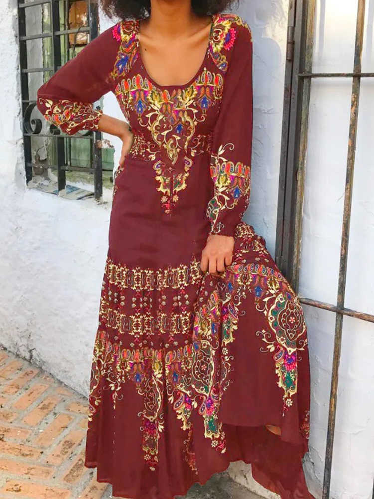 Party Dresses Elegant Women Loose Long Sleeve Beach Dress Vintage Print Casual Maxi Dress Summer Round Neck Slim Streetwear Long Dress Vestido T220930, 04 green print
Party Dresses Elegant Women Loose Long Sleeve Beach Dress Vintage Print Casual Maxi Dress Summer Round Neck Slim Streetwear Long Dress Vestido T220930, 04 green print
