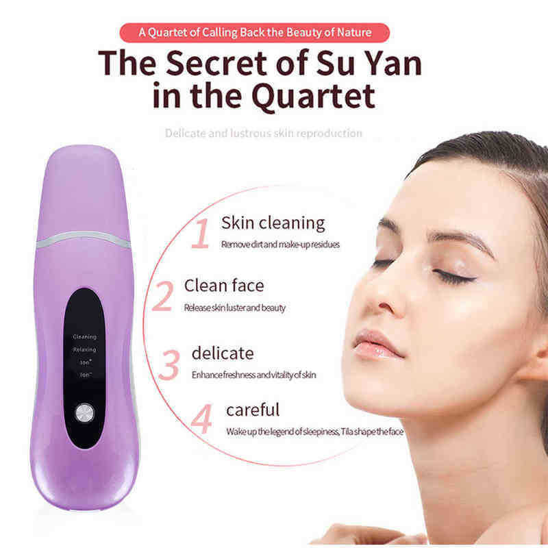 Ems Light Therapy Facial Cleaning Beauty Instrument Skintag Blackhead Acne Remove Electric Face Cavitation Peeling Skin Scrubber 220516