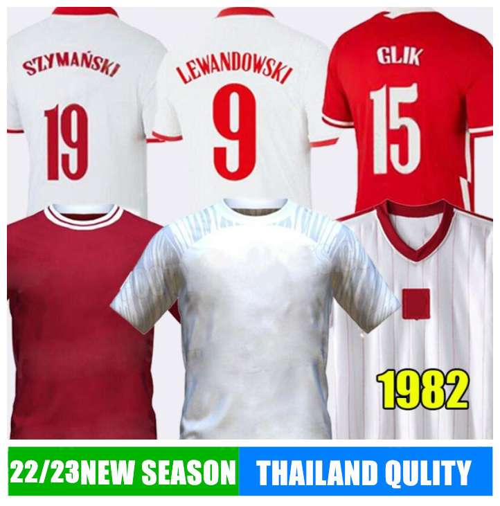 

2022 Polands LEWANDOWSKI national team Soccer Jerseys 22/23 Polska MILIK PISZCZEK PIATEK GROSICKI KRYCHOWIAK ZIELINSKI BLASZCZYKOWSKI 1982 retro football shirts, Bolan 1982 home