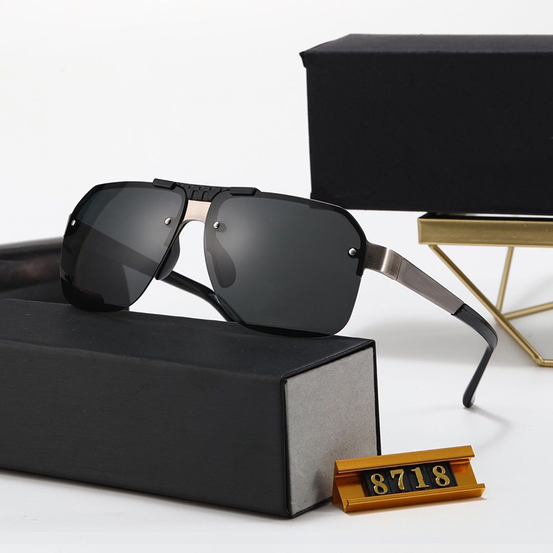 Polarized Sunglasses Designer Mens Half Frame Buffalo Horn Frames Coated Mirror Eyeglasses Protection Womens Fashion Vintage Driving Sun Glasses Sonnenbrille