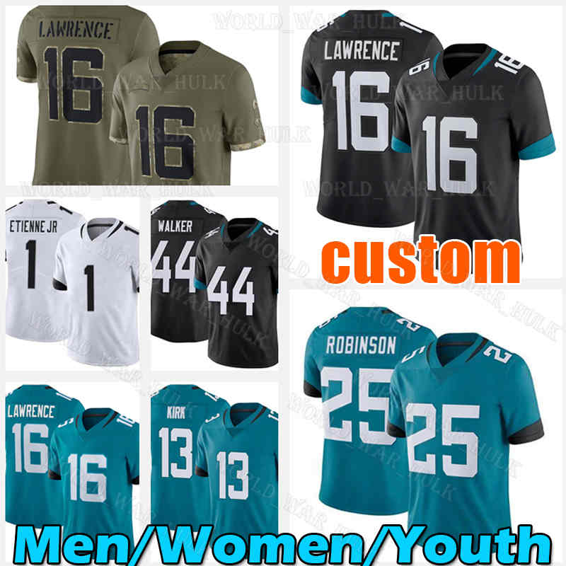 16 Trevor Lawrence Jersey 1 Travis Etienne Jr Travon Walker Jacksonville Devin Lloyd James Robinson Christian Kirk Shaquill Griffin Jaguars Zay Jones Andre Cisco, Youth custom jersey(m z h)
16 Trevor Lawrence Jersey 1 Travis Etienne Jr Travon Walker Jacksonville Devin Lloyd James Robinson Christian Kirk Shaquill Griffin Jaguars Zay Jones Andre Cisco, Youth custom jersey(m z h)