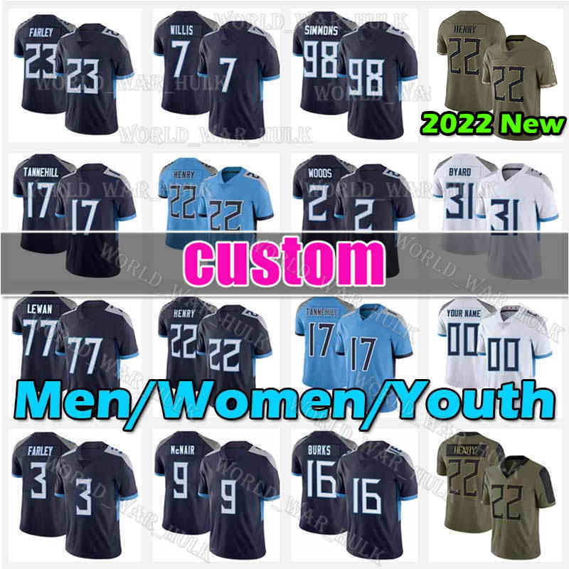 22 Derrick Henry Jersey 2 Robert Woods Football 7 Malik Willis Jeffery Simmons Ryan Tannehill Kevin Byard Taylor Lewan Tennessee Titans Caleb Farley 16 Treylon Burks, Women custom jersey(t t)
22 Derrick Henry Jersey 2 Robert Woods Football 7 Malik Willis Jeffery Simmons Ryan Tannehill Kevin Byard Taylor Lewan Tennessee Titans Caleb Farley 16 Treylon Burks, Women custom jersey(t t)