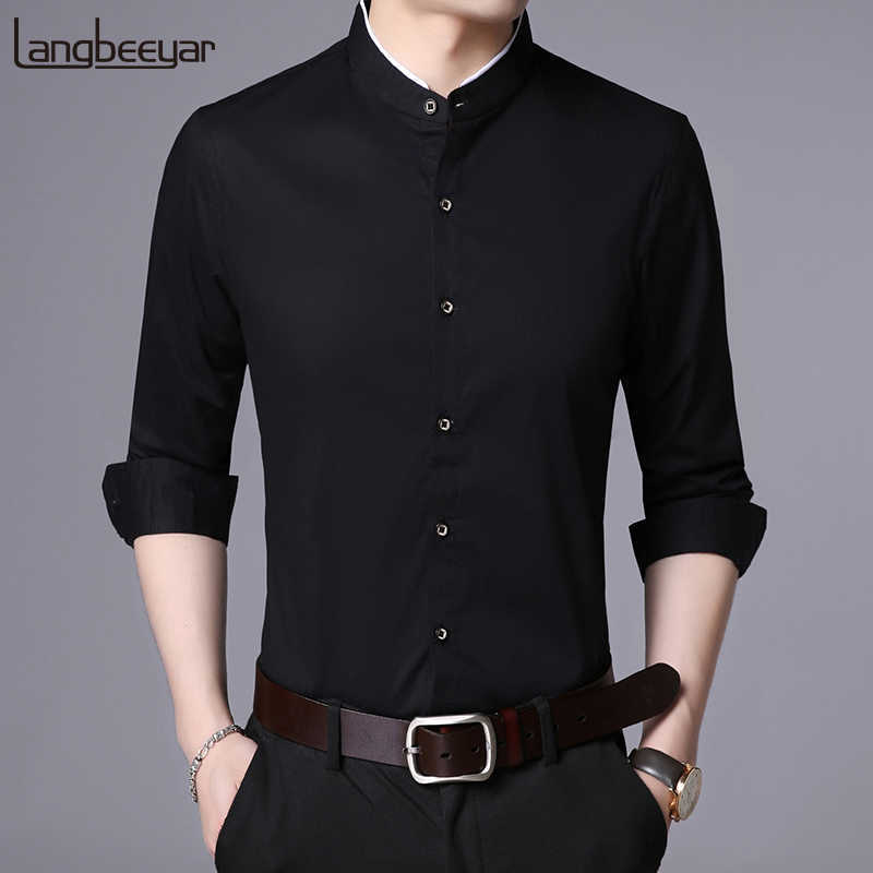 New 2022 Fashion Brand Shirt Men Mandarin Collar Long Sleeve Regular Fit Cotton Autumn Black Korean Dress Casual Clothes, Navy blue
New 2022 Fashion Brand Shirt Men Mandarin Collar Long Sleeve Regular Fit Cotton Autumn Black Korean Dress Casual Clothes, Navy blue