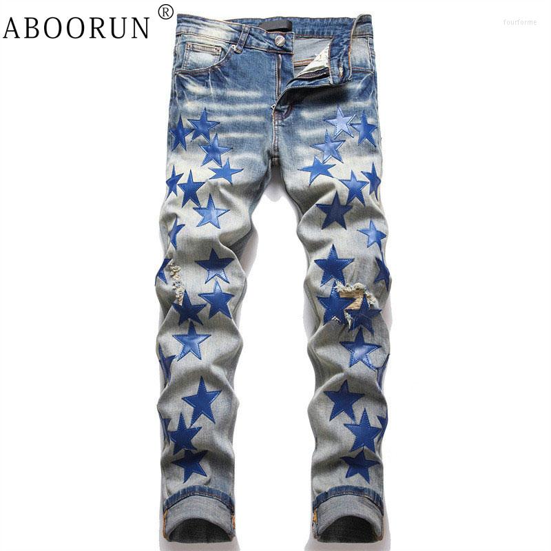 Men's Jeans ABOORUN Streetwear PU Pentagram Men Punk Ripped Hole Denim Pants Hip Hop Jogger Trousers, Picture shown
Men's Jeans ABOORUN Streetwear PU Pentagram Men Punk Ripped Hole Denim Pants Hip Hop Jogger Trousers, Picture shown
