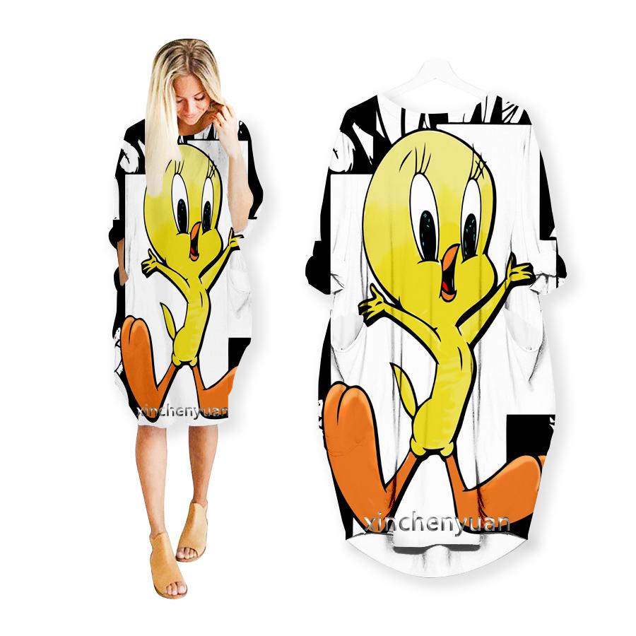 Dresses xinchenyuan New Tweety Bird 3D Print Fashion Dresses Casual Mid-length Dress Women Clothing Pocket Long Sleeve Tops R20, 02
Dresses xinchenyuan New Tweety Bird 3D Print Fashion Dresses Casual Mid-length Dress Women Clothing Pocket Long Sleeve Tops R20, 02