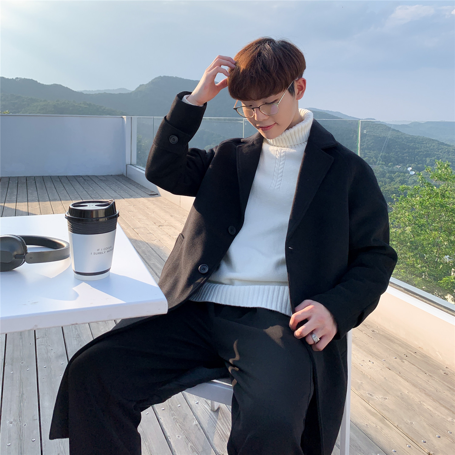 Men's Wool Blends Winter Men's Heavy Woolen Blends Overcoat Male Cashmere Long Overknee Windbreaker Loose Cottonpadded Clothes Wool Trench C