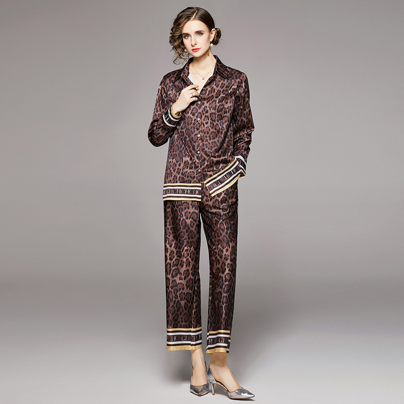 Leopard Print Pants Two Piece Sets Women 2022 Designer Runway Ladies Long Sleeve Button Tops Shirt and Wide Leg Trousers Suits Office Casual Outfits Party Clothing, Red
Leopard Print Pants Two Piece Sets Women 2022 Designer Runway Ladies Long Sleeve Button Tops Shirt and Wide Leg Trousers Suits Office Casual Outfits Party Clothing, Red