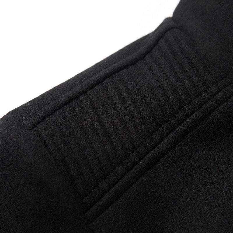 Men's Wool Blends Men's Wool Coats Jackets Winter Single Breasted Midlong Overcoat British Style Men's Windbreaker Casual Woolen Coat 2