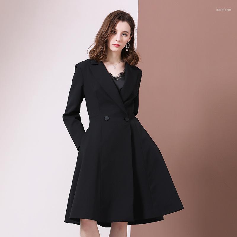 Women' Trench Coats High-end Fashion Autumn Women' Black Temperament Double Breasted Windbreaker Jacket Elegant Long Coat
Women' Trench Coats High-end Fashion Autumn Women' Black Temperament Double Breasted Windbreaker Jacket Elegant Long Coat