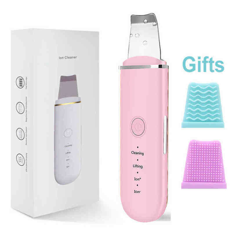 Ultrasonic Skin Scrubber Vibration Face Spatula Blackhead Remover Facial Shovel Clean Peeling Lifting Usb 220516