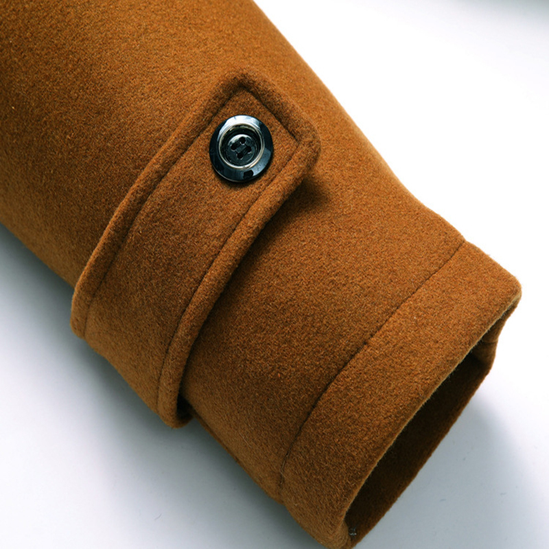 Men's Wool Blends Men Winter Wool Coat Scarf Collar Warm Thick Woolen Overcoat Men Trench Coat Casual Wool Blends Jacket Male 220930