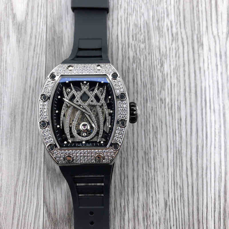 Mens Business Fashion Trend Fully Automatic Mechanical Milles Watch Refined Steel Full Diamond Luminous Wine Barrel Richa IUYE, Silver5
Mens Business Fashion Trend Fully Automatic Mechanical Milles Watch Refined Steel Full Diamond Luminous Wine Barrel Richa IUYE, Silver5