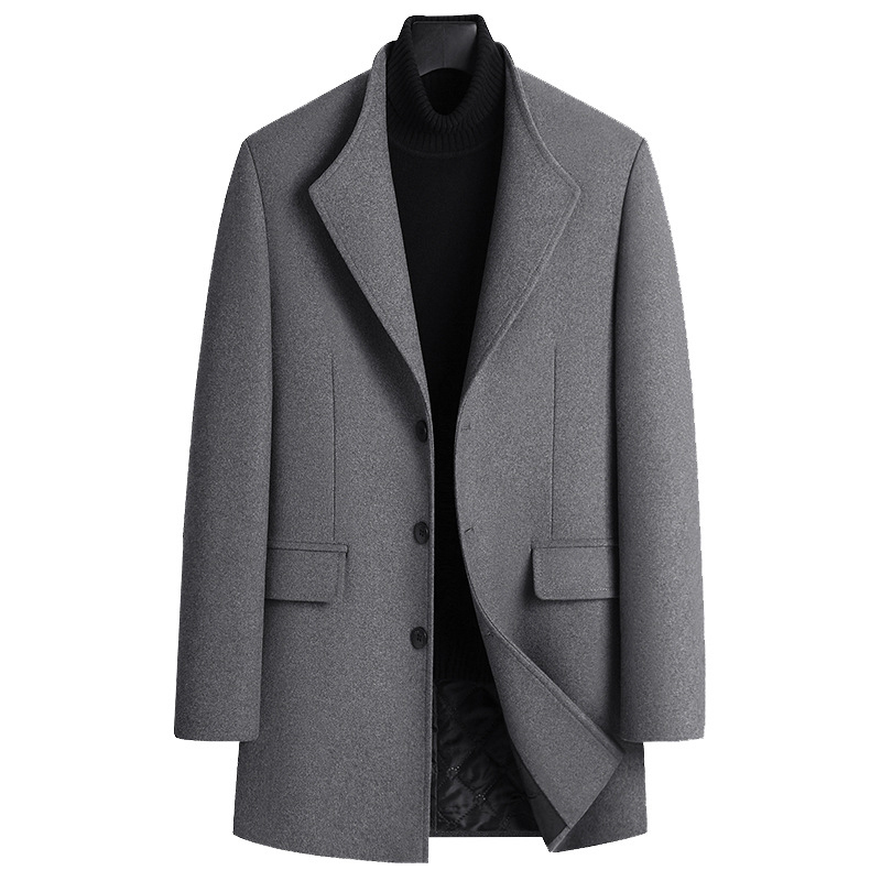 Men's Wool Blends Fashion Men Wool Blends Coat Casual Business Trench Coat Winter Thick Woolen Overcoat For Men Jacket Oversized 4XL 220930