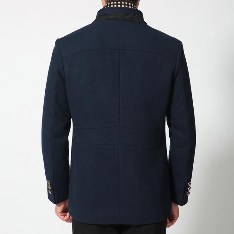 Men's Wool Coat Winter Cashmere Jackets Men Casual Long Slim Fit Trench Jacket Thick Woolen With Detachable Scarf Coats 3Xl Xxl 220930