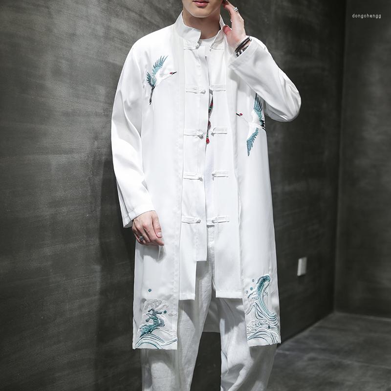 Men's Trench Coats 2022 Spring Men Vintage Cotton Linen Coat Fake 2 Pieces Cardigan Hanfu Male Long Chinese Style White Windbreaker 5XL, F409 black 
Men's Trench Coats 2022 Spring Men Vintage Cotton Linen Coat Fake 2 Pieces Cardigan Hanfu Male Long Chinese Style White Windbreaker 5XL, F409 black