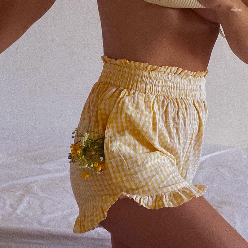 Women' Shorts MosiMolly Gingham Plaid Cotton Women Boho Beach Streetwear Summer Ruffle Bottom Female Homewear Lounge Wear Women, Black
Women' Shorts MosiMolly Gingham Plaid Cotton Women Boho Beach Streetwear Summer Ruffle Bottom Female Homewear Lounge Wear Women, Black