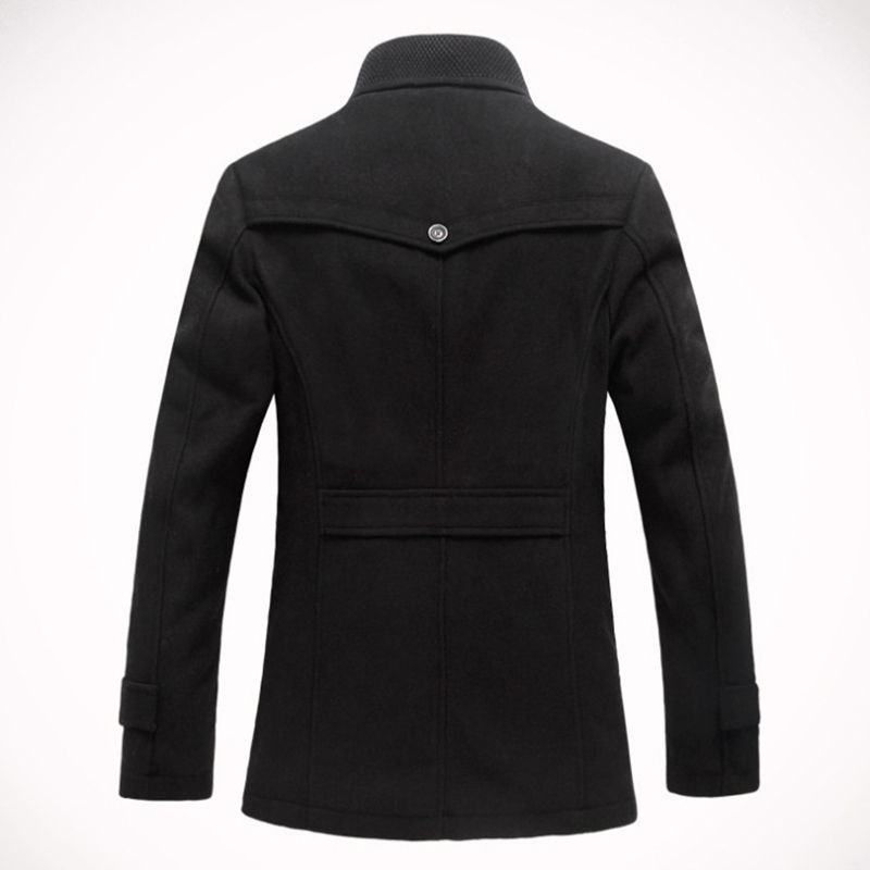 Men's Wool Blends Men's Wool Coats Jackets Winter Single Breasted Midlong Overcoat British Style Men's Windbreaker Casual Woolen Coat 2