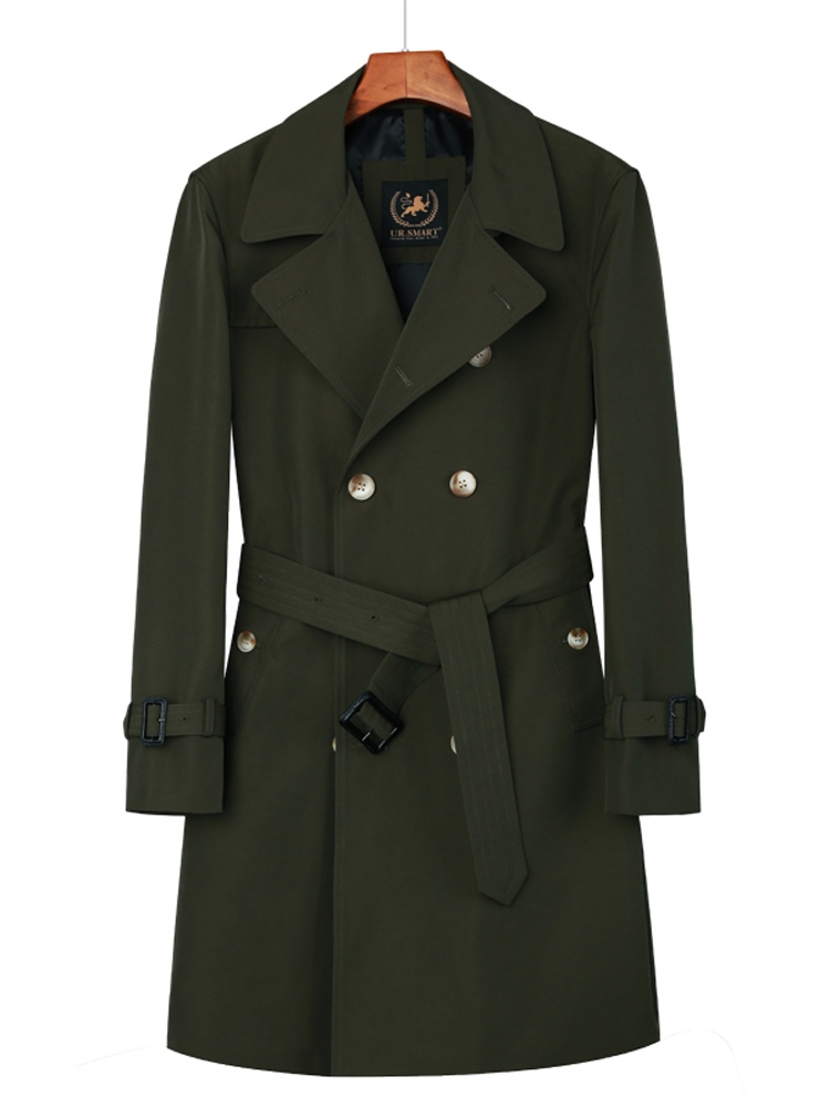 Men's Jackets Long windbreaker double breasted British fashion sky blue autumn and winter double collar loose coat jacket 220930