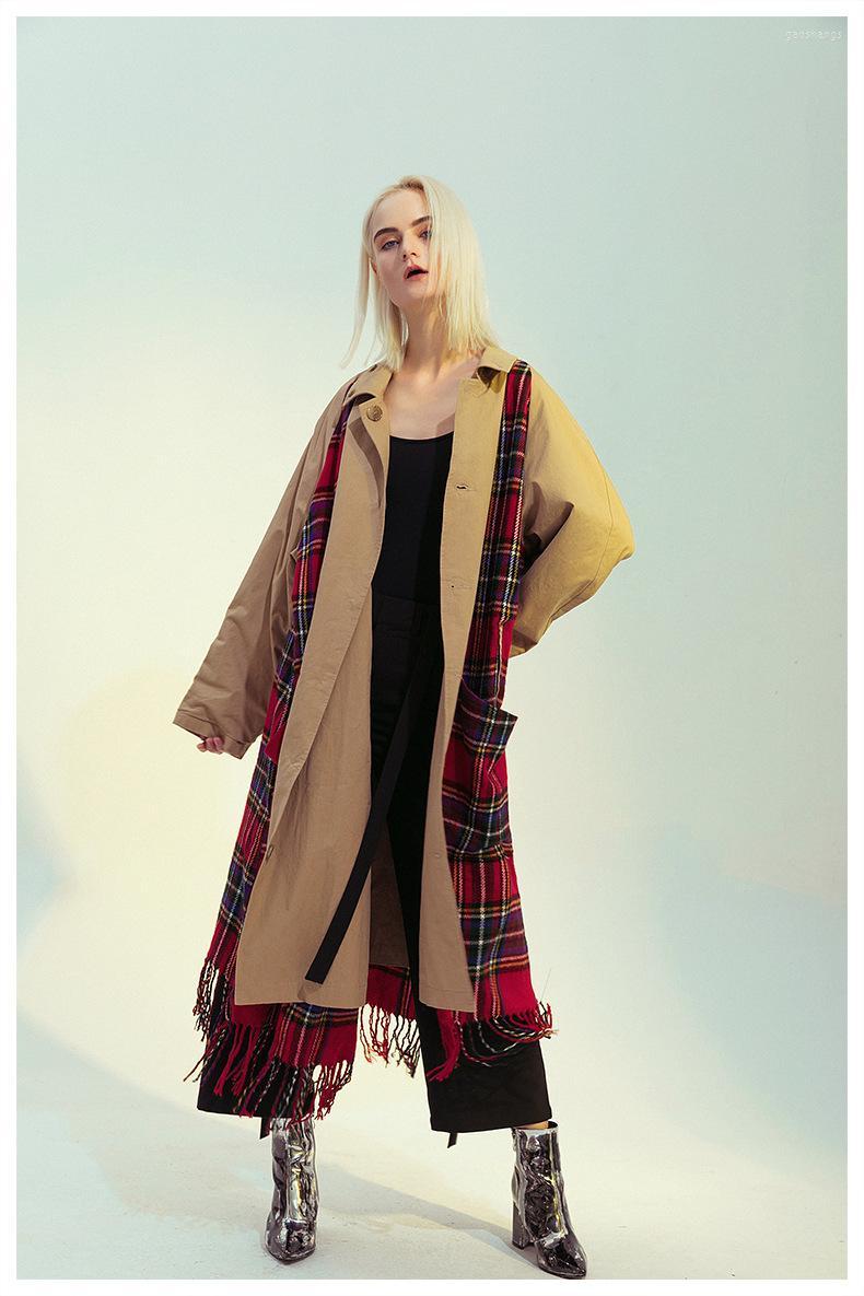 Women' Trench Coats Women' Autumn Winter Elegant Vintage Tartan Patchwork Casual Reversible Windbreaker Coat Blazer, Khaki and red
Women' Trench Coats Women' Autumn Winter Elegant Vintage Tartan Patchwork Casual Reversible Windbreaker Coat Blazer, Khaki and red