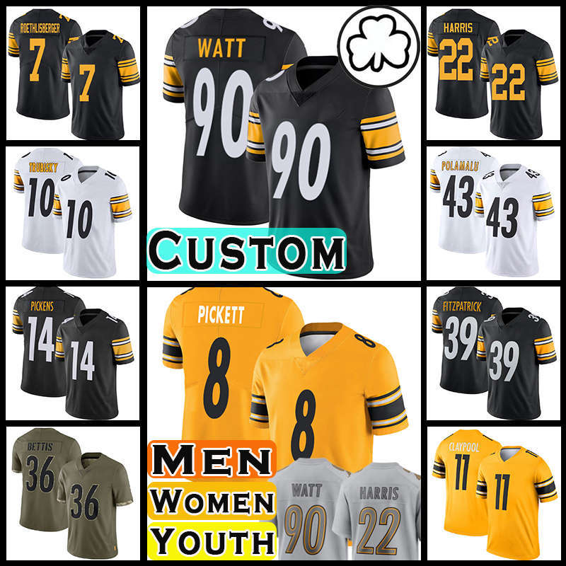 90 T.J. Watt Football Najee Harris Kenny Pickett Jerseys Chase Claypool Myles Jack Pat Freiermuth Pittsburgh Steelers Minkah Fitzpatrick Ben Roethlisberger Bush, Custom youth+patch (g r)
90 T.J. Watt Football Najee Harris Kenny Pickett Jerseys Chase Claypool Myles Jack Pat Freiermuth Pittsburgh Steelers Minkah Fitzpatrick Ben Roethlisberger Bush, Custom youth+patch (g r)